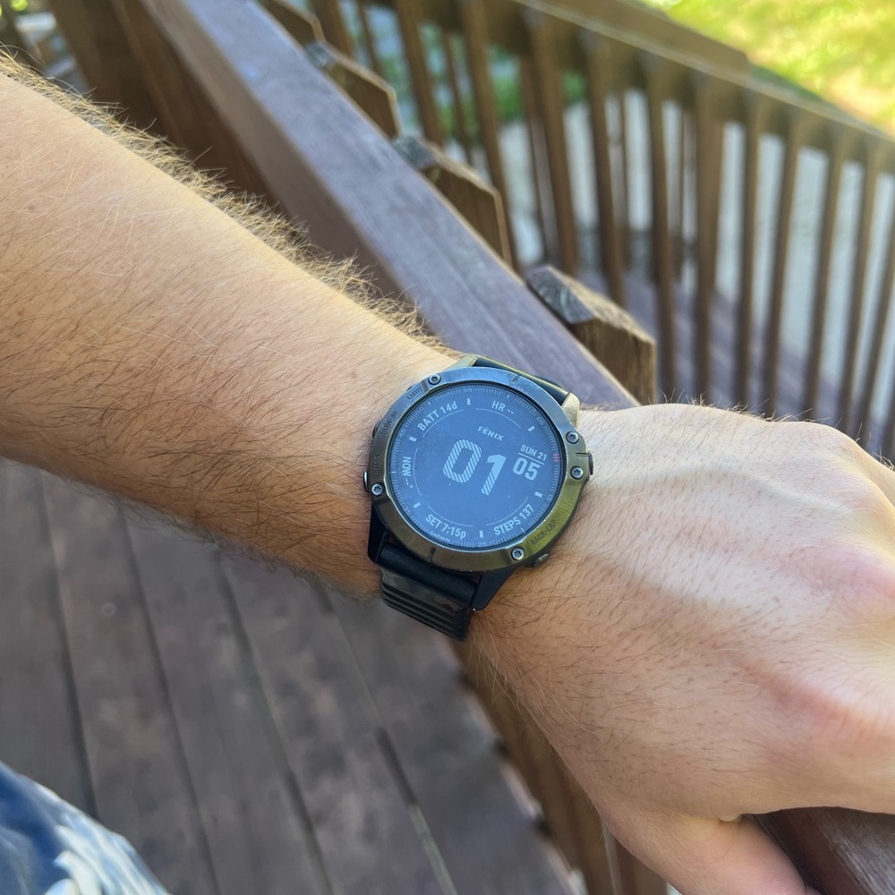 Garmin Black and Silver Smartwatch